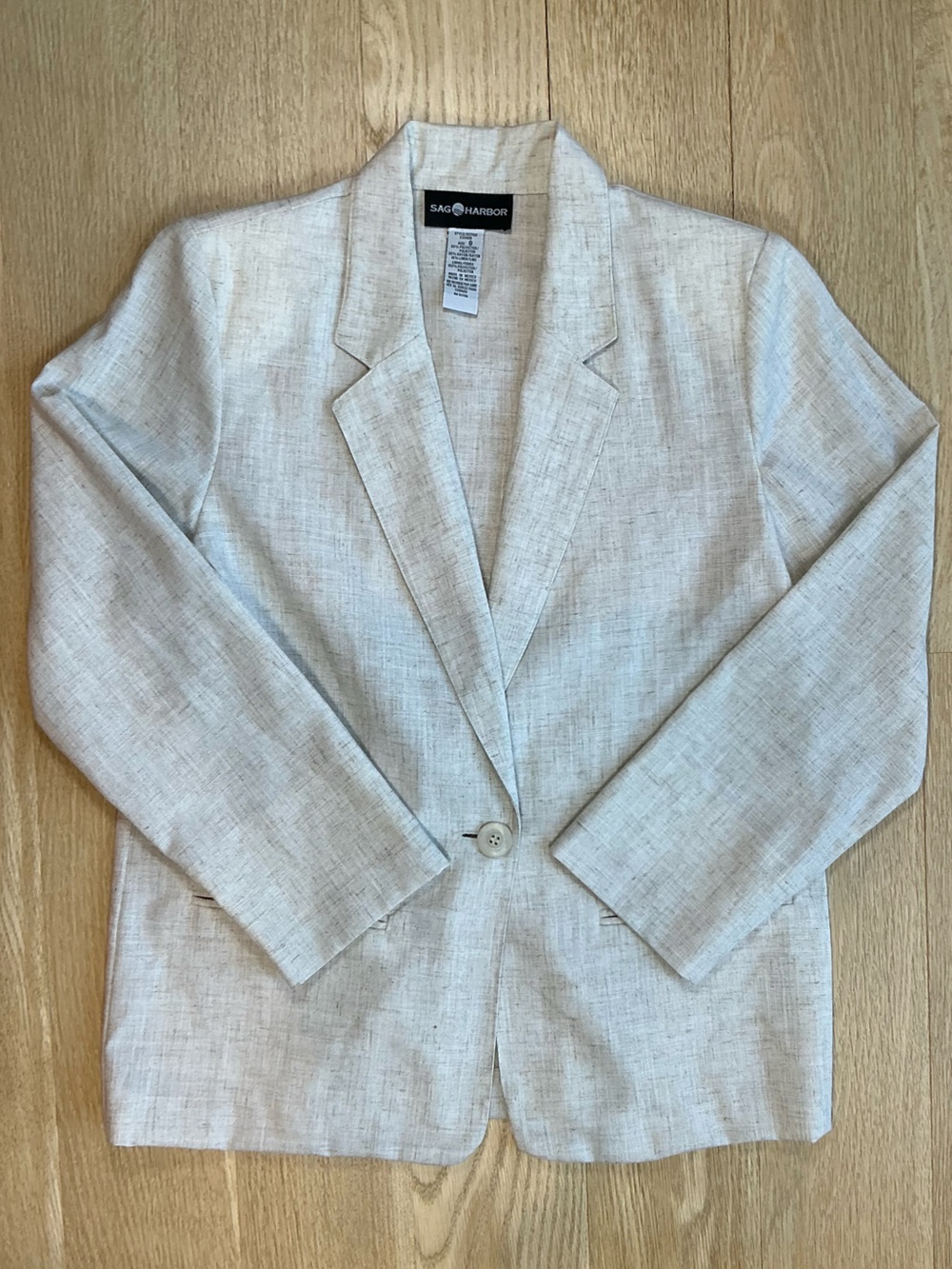 Sag Harbor Vintage Heritage Linen Blend Old Money Work Blazer Women’s Size 8
